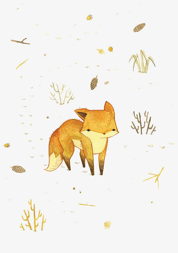 雪地里的小狐狸