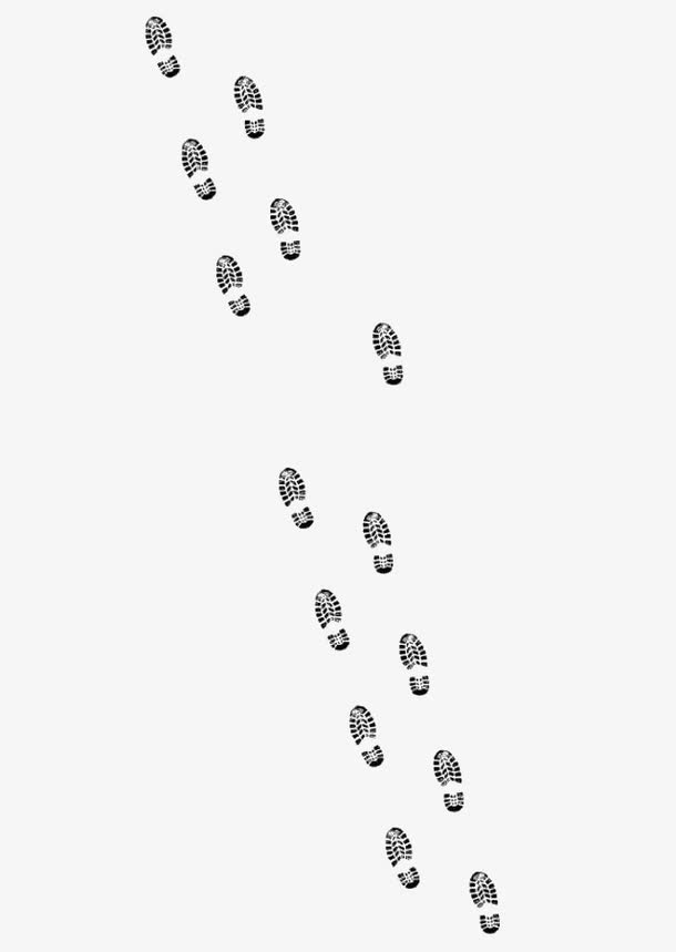 雪地上的一排脚印