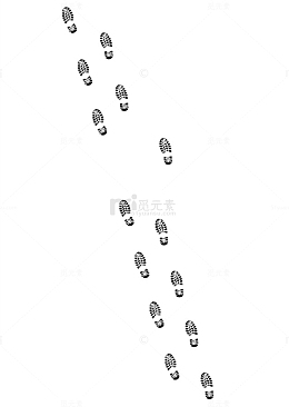 雪地上的一排脚印