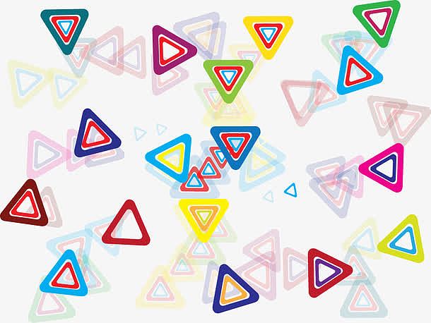 多彩三角形漂浮