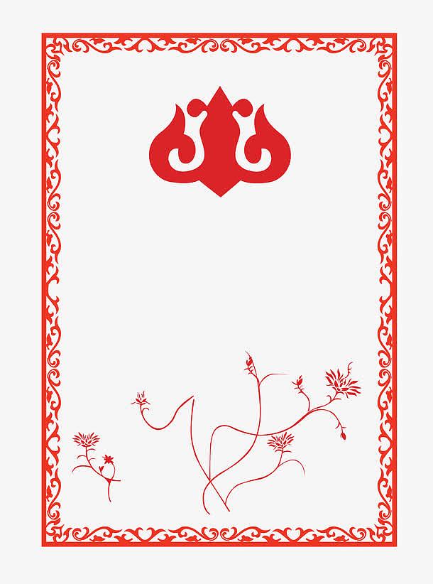 红色新年边框背景海报设计