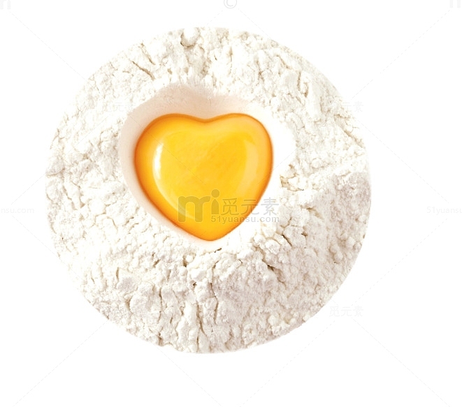 创意小麦粉中的鸡蛋