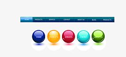 圆球网页界面装饰导航条设计