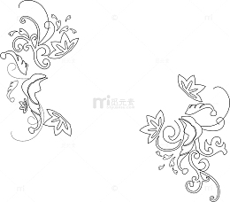 古典花纹时尚花纹 手绘线条花纹