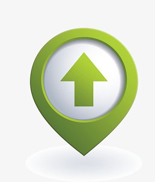 绿色箭头定位矢量导航栏