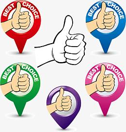 大拇指标签设计矢量素材,顶呱呱,