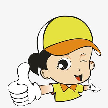 竖起大拇指的卡通女孩矢量图