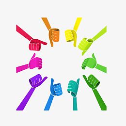 彩色大拇指手势