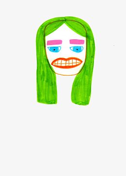 绿头发的丑女人