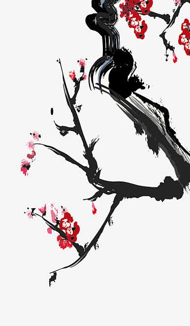 黑色梅花素材-黑色梅花图片元素-觅元素