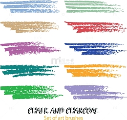 矢量粉笔笔触条纹设计素材