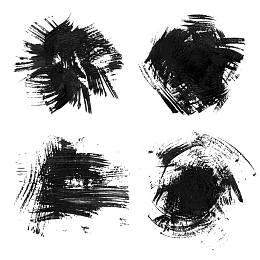 中国风水墨笔触笔刷矢量素材