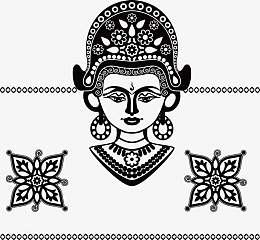 矢量古代图腾泰国风情佛像