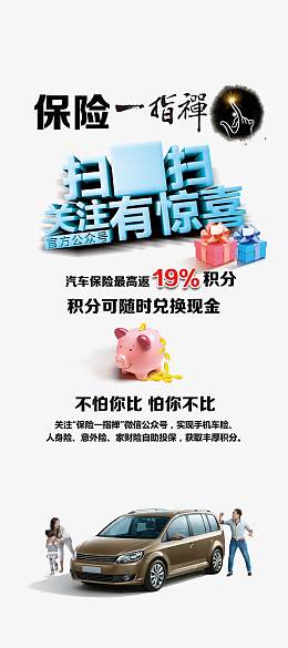 汽车保险展架素材