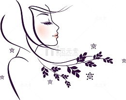 手绘美女头像