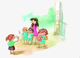 老师学生合影