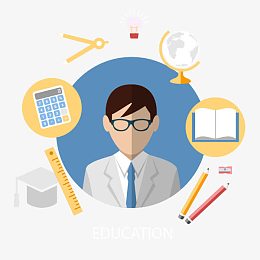 卡通男教师教学工具素材