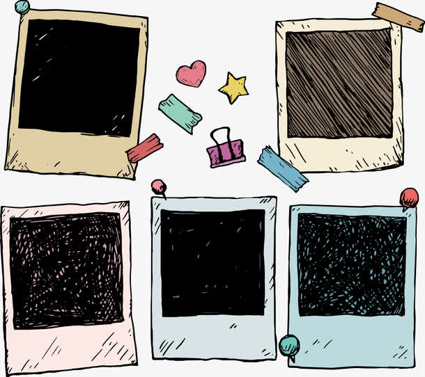 手绘相片矢量图素材免费下载_觅元素