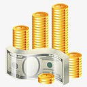 钱没有阴影现金货币硬币关闭取消