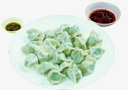 蔬菜饺子盘装