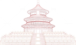 天坛建筑剪影