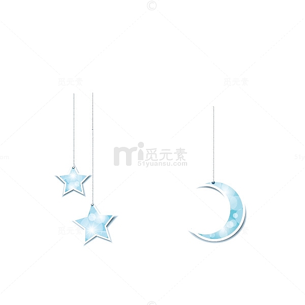 装饰北京和 星星月亮 淡蓝色 