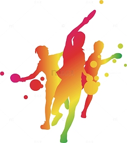 乒乓球人物剪影