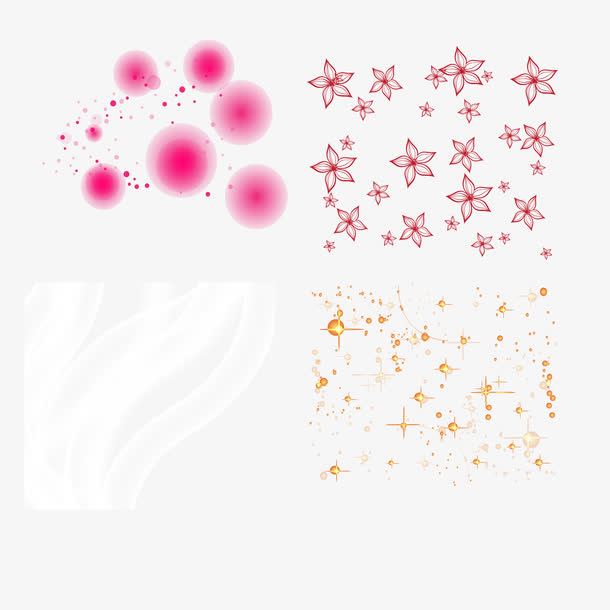 矢量手绘粉色光点