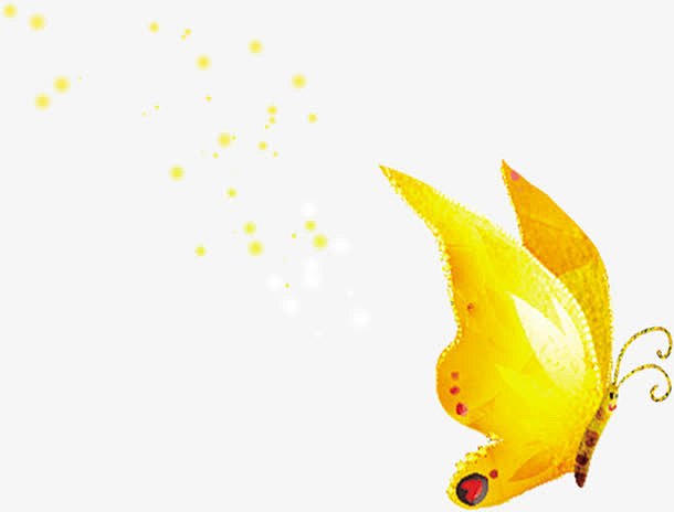 黄色绚丽蝴蝶星光设计