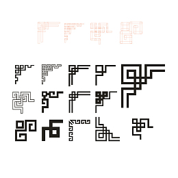 中国古典花纹边角图案