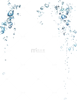 蓝色水珠设计漂浮气泡
