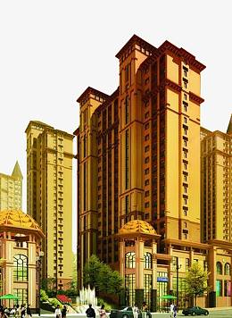金色亮化楼体风景图