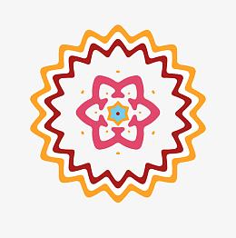 菱形花边扁平图腾徽章设计