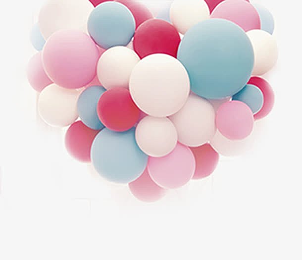 粉色彩色漂浮气球