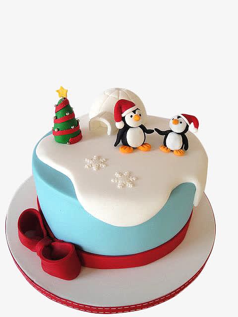 圣诞小企鹅蛋糕