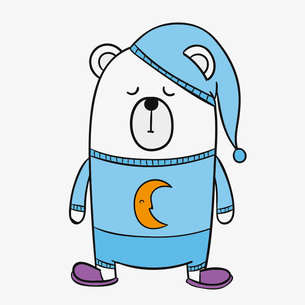 手绘圣诞熊戴帽