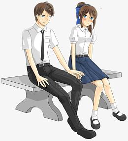 手绘情侣