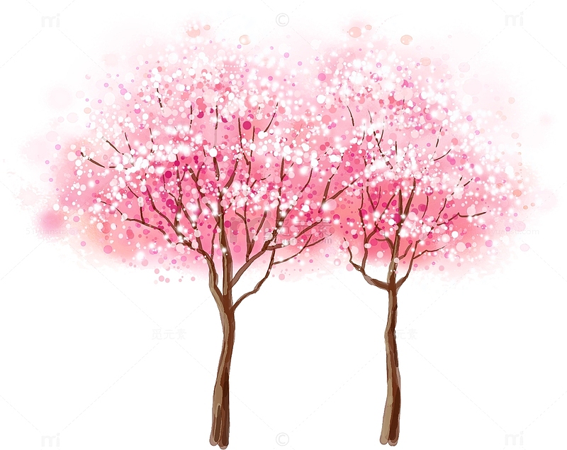 春天梦幻粉色桃树