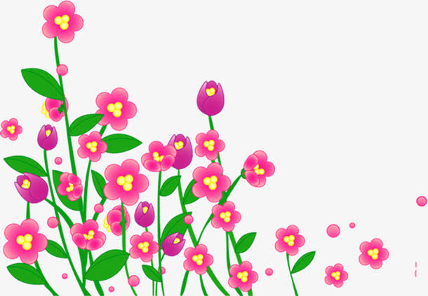 粉色卡通植物花朵