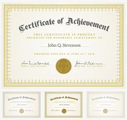 矢量金色边框纹理聘书证书