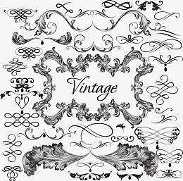 矢量古典花纹素材