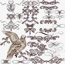 矢量古典花纹素材