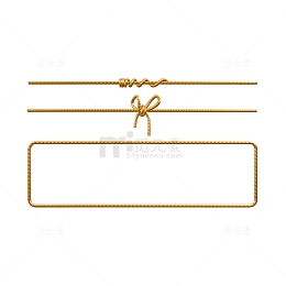 金色绳子蝴蝶结分割线