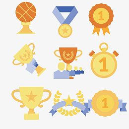 各种奖杯和金牌矢量素材