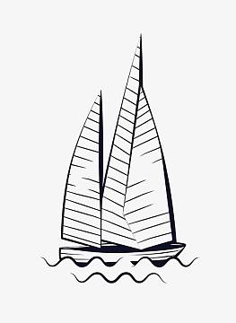 线条帆船