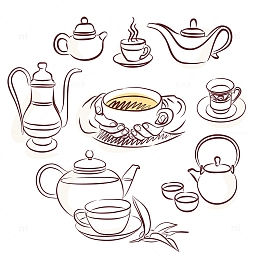 茶壶与咖啡矢量素材