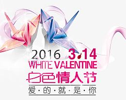 2016白色情人节海报PSD