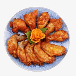 一盘烤鸡翅鸡腿