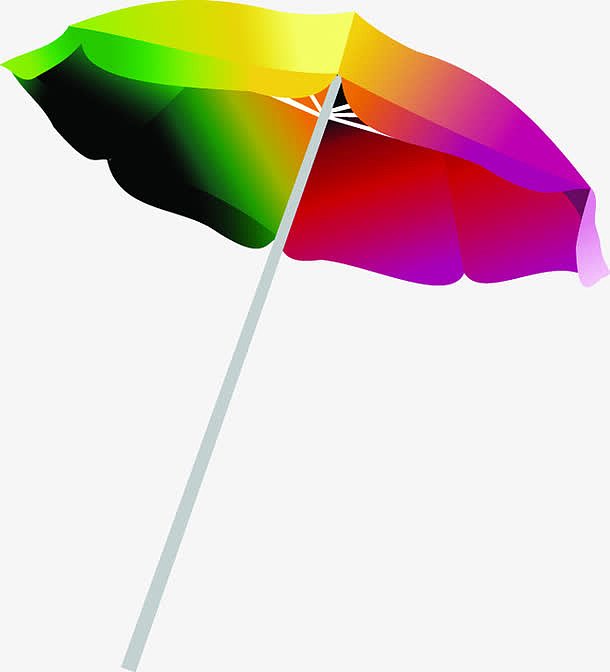 彩色卡通创意雨伞春天