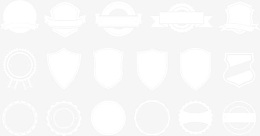 矢量白色徽章模板